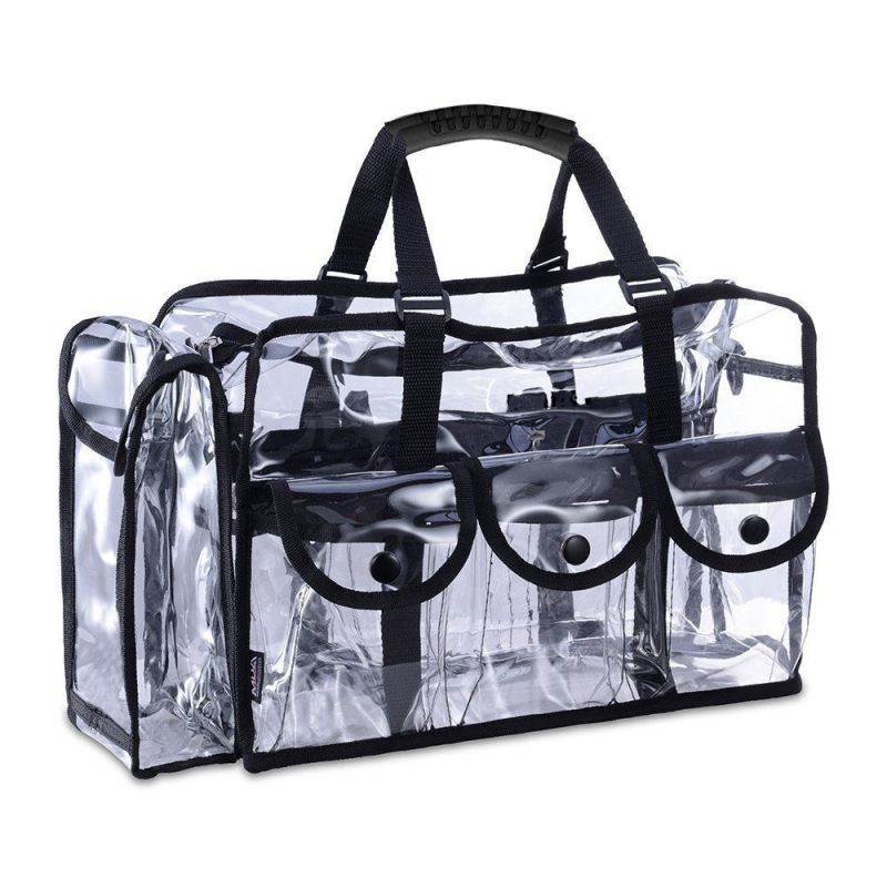 Fashion Black Transparent Pvc Waterproof Large Capacity Handbag