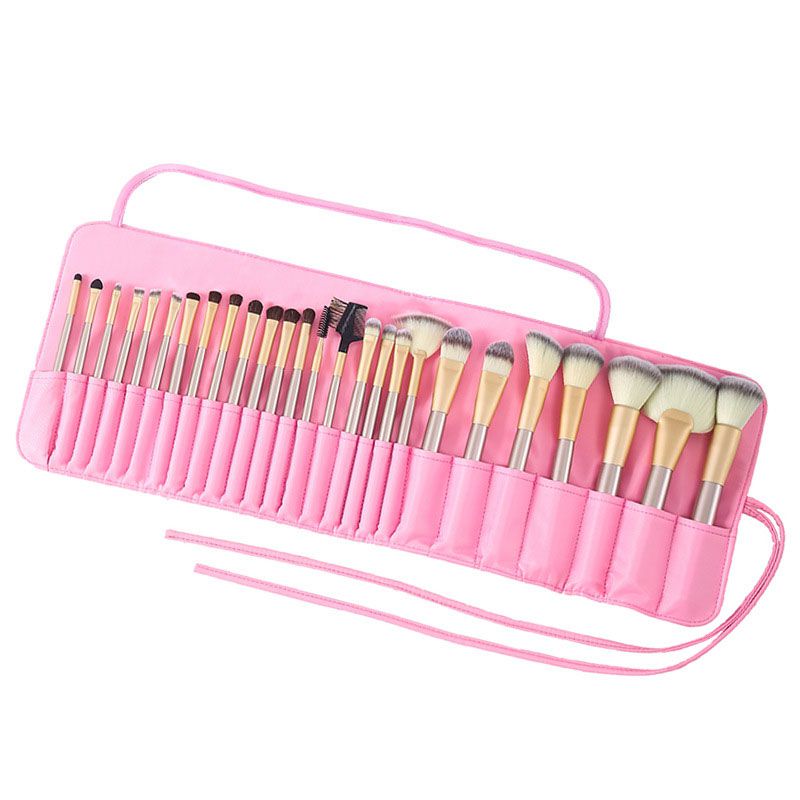 Fashion Pink Nylon Large Capacity Makeup Brush Set