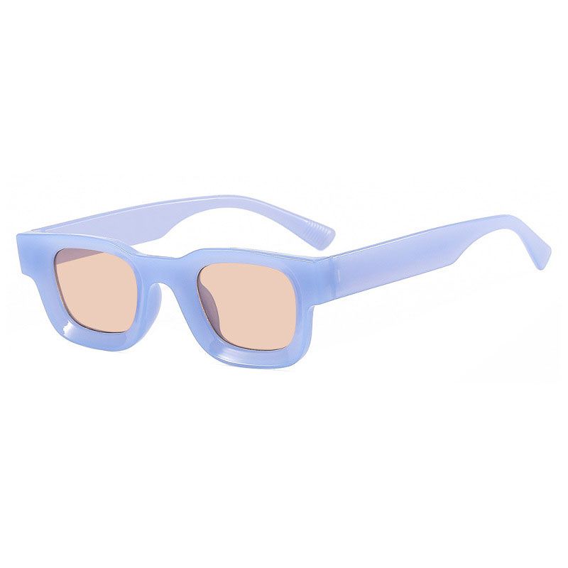Fashion Jelly Blue Pc Square Small Frame Sunglasses