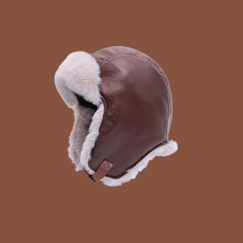 Fashion Coffee Children's Style Cotton Polyester Foldable Plush Ear Protection Children's Hood
