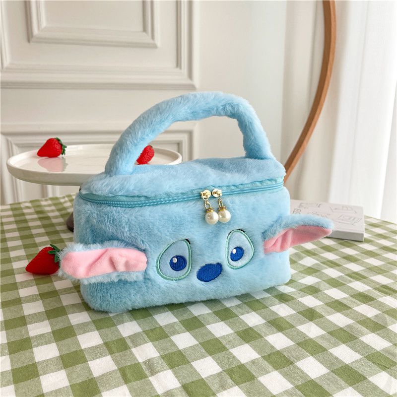 Fashion Stitch Plush Cartoon Large Capacity Handbag