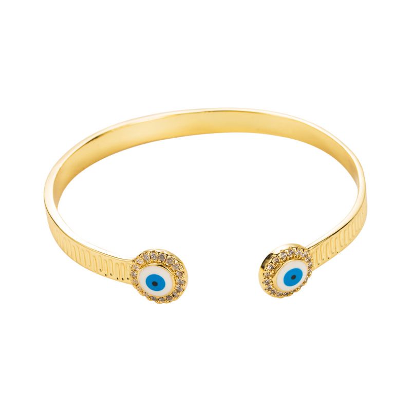 Fashion Dark Blue Copper Diamond Oil Dripping Eye Bracelet