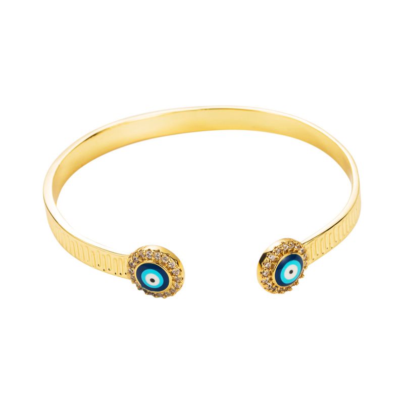 Fashion Blue Color Copper Diamond Oil Dripping Eye Bracelet