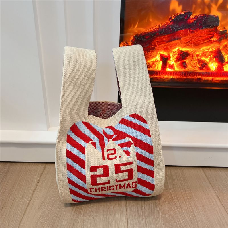 Fashion 1225 Meters Polyester Knitted Printed Large Capacity Tote Bag