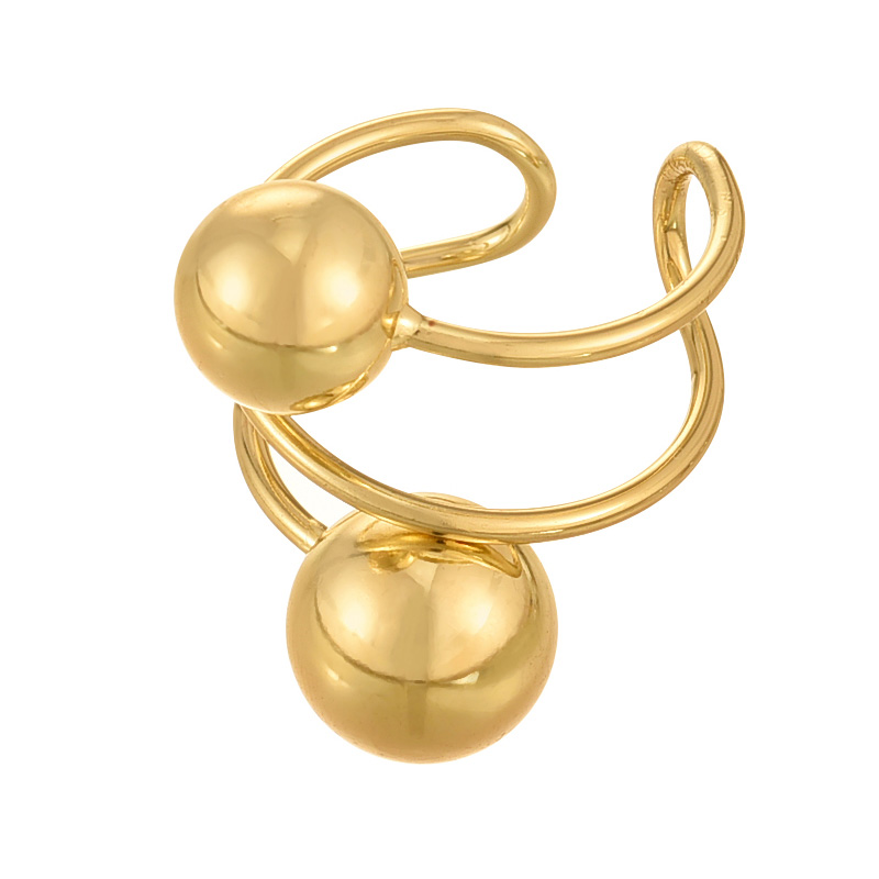 Fashion Golden 1 Copper Irregular Ball Ring