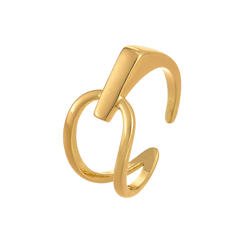 Fashion Golden 1 Copper Irregular Open Ring