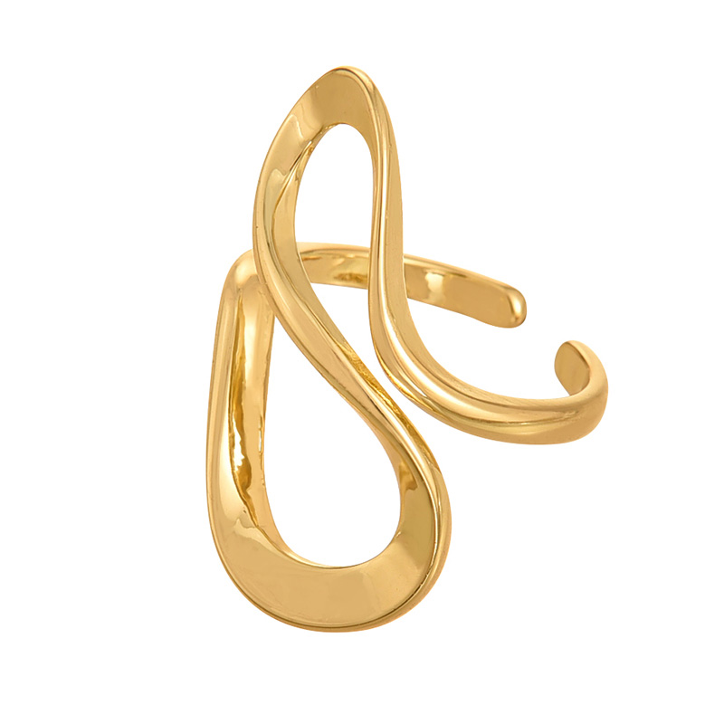 Fashion Golden 2 Copper Irregular Open Ring