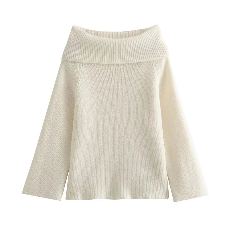 Fashion Off-white Knitted One-shoulder Sweater
