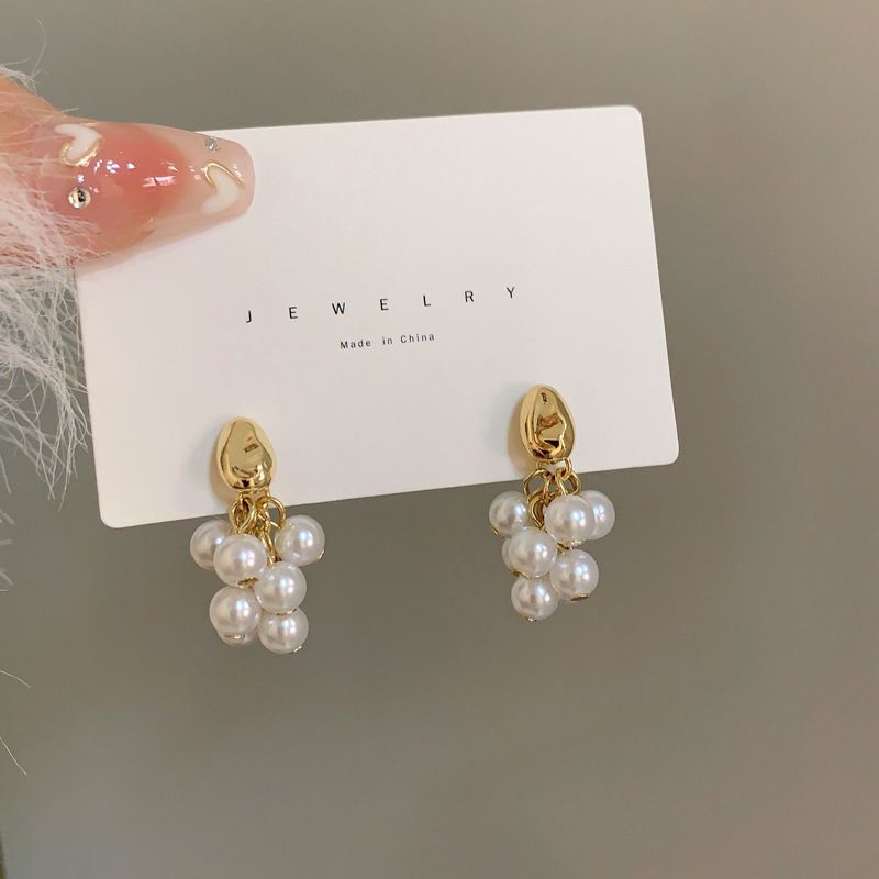 Fashion Gold Pearl Tassel Earrings
