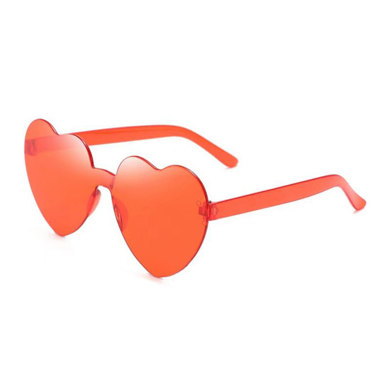 Fashion Coral Red Pc Love Sunglasses