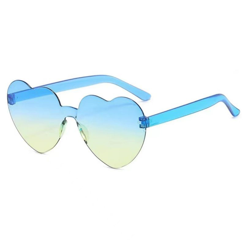 Fashion Blue Above And Yellow Below Pc Love Sunglasses