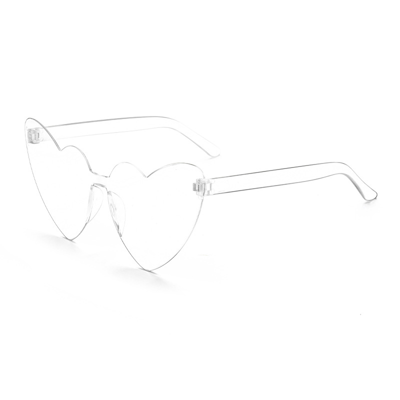 Fashion Transparent White Film Pc Love Sunglasses
