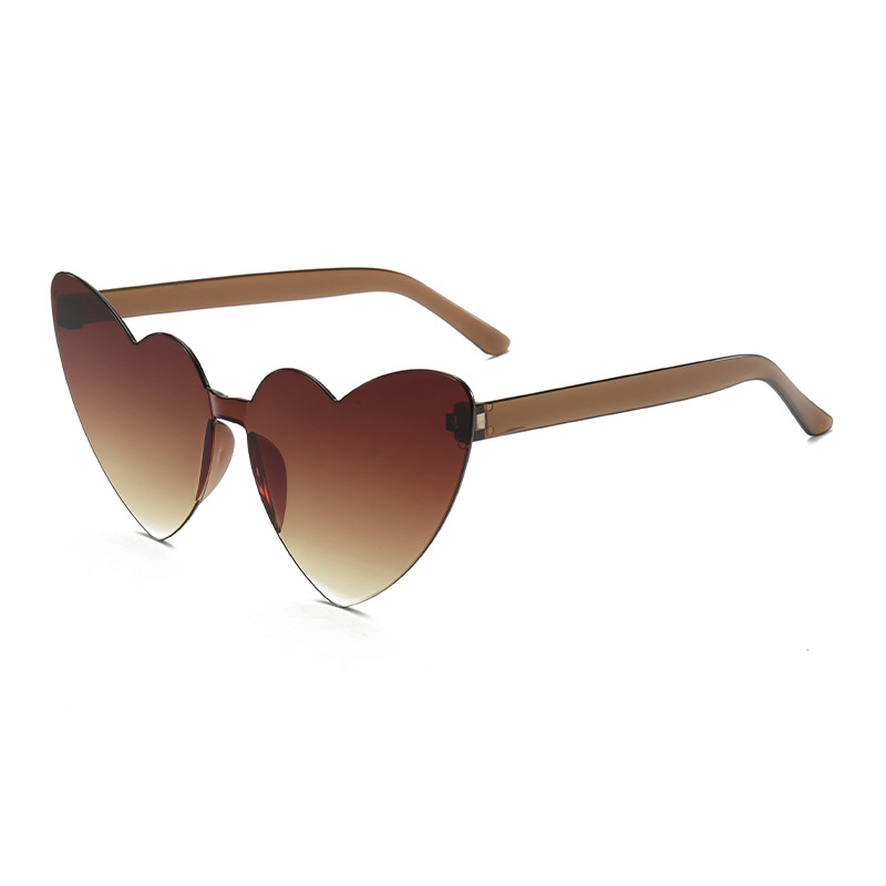 Fashion Gradient Tea Pc Love Sunglasses
