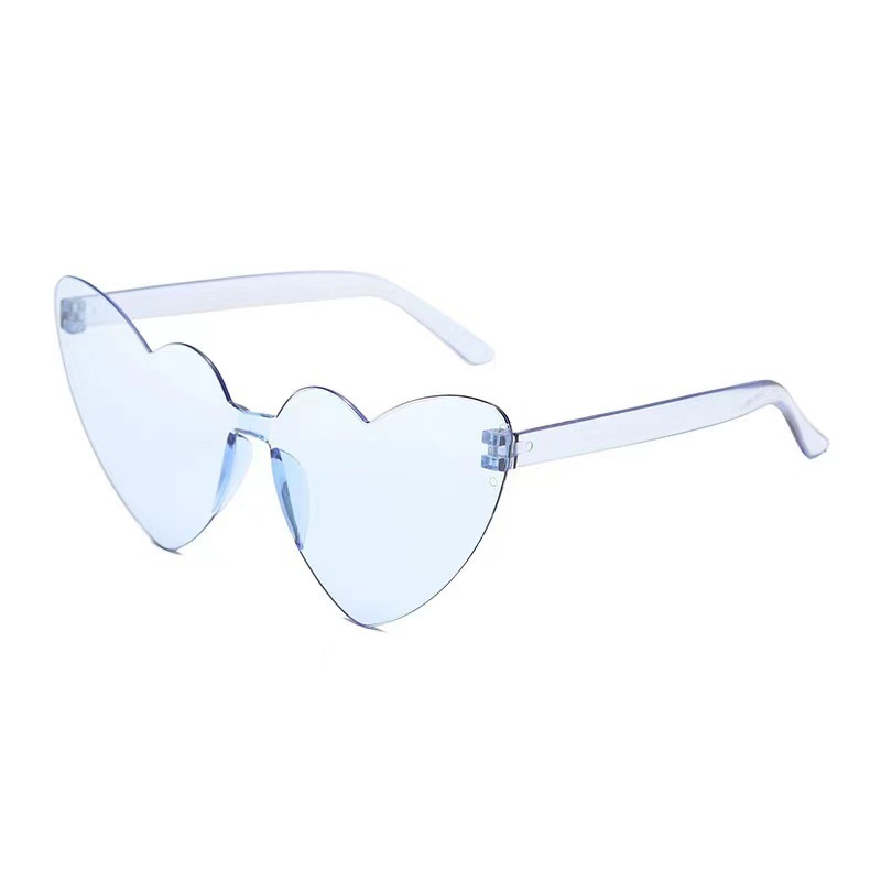Fashion Transparent Blue Pc Love Sunglasses