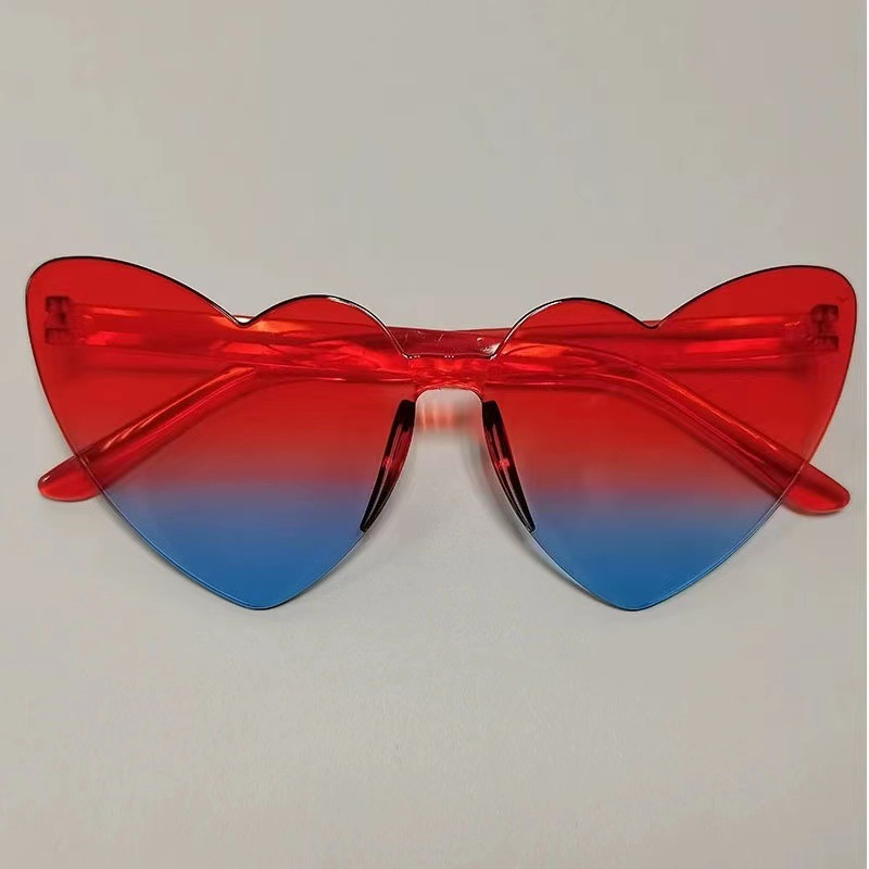 Fashion Red Above And Blue Below Pc Love Sunglasses