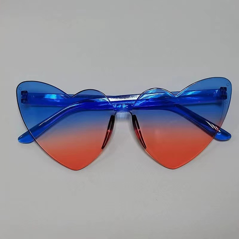Fashion Blue Above And Red Below Pc Love Sunglasses