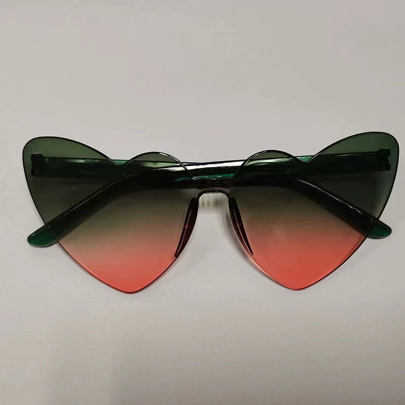 Fashion Green On Top And Pink On Bottom Pc Love Sunglasses