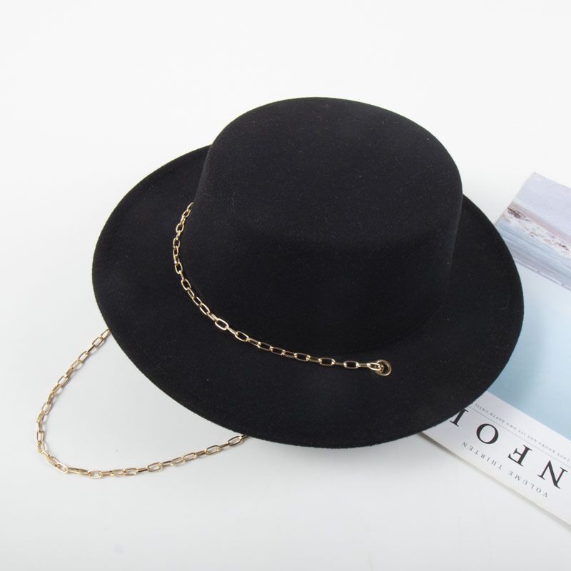 Fashion C060 Black Metal Chain Jazz Hat