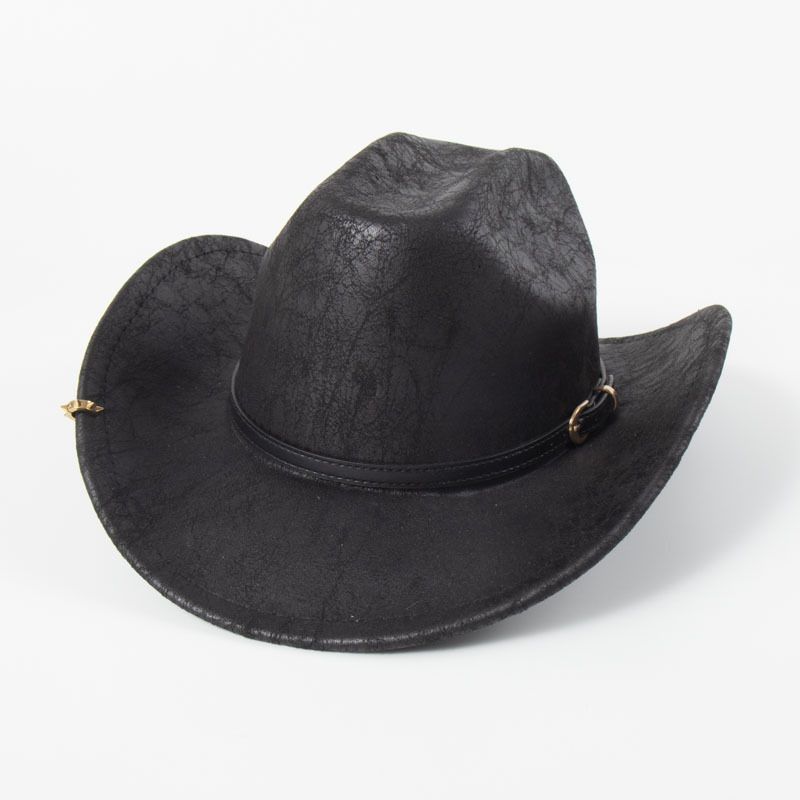 Fashion As Shown In The Picture The Top Of The Word Is Black Pu Curved Belt Jazz Hat