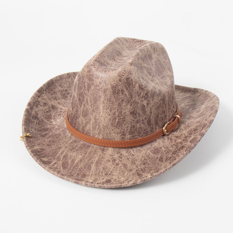 Fashion As Shown In The Picture The Top Of The Word Is Light Coffee Pu Curved Belt Jazz Hat