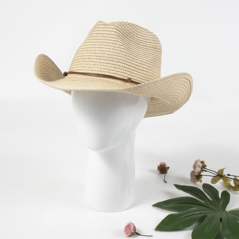 Fashion Off-white 2 Straw Cocked Brimmed Jazz Hat