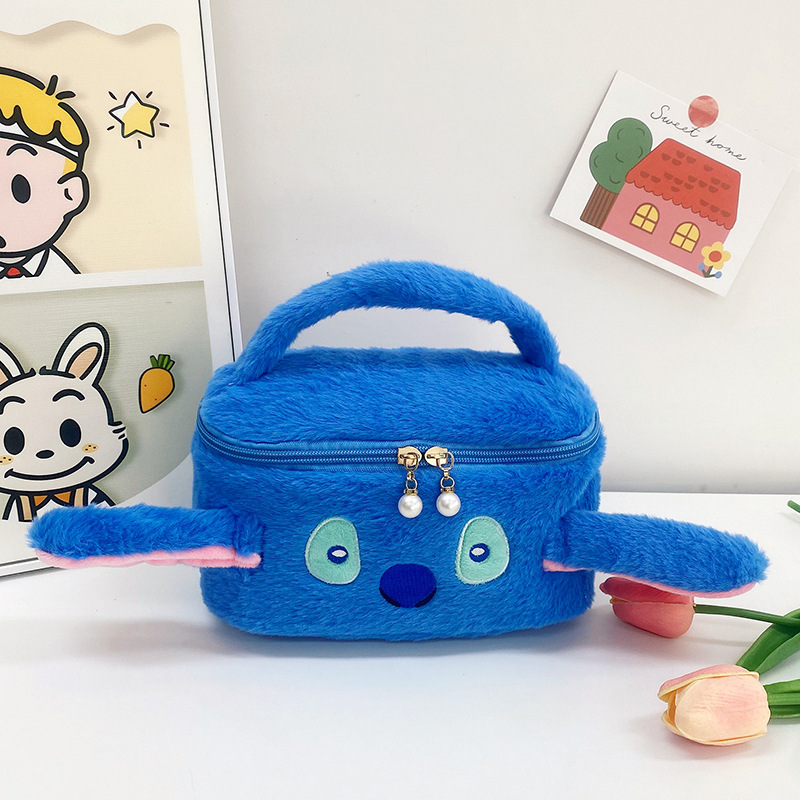Fashion Stitch Plush Cartoon Large Capacity Handbag