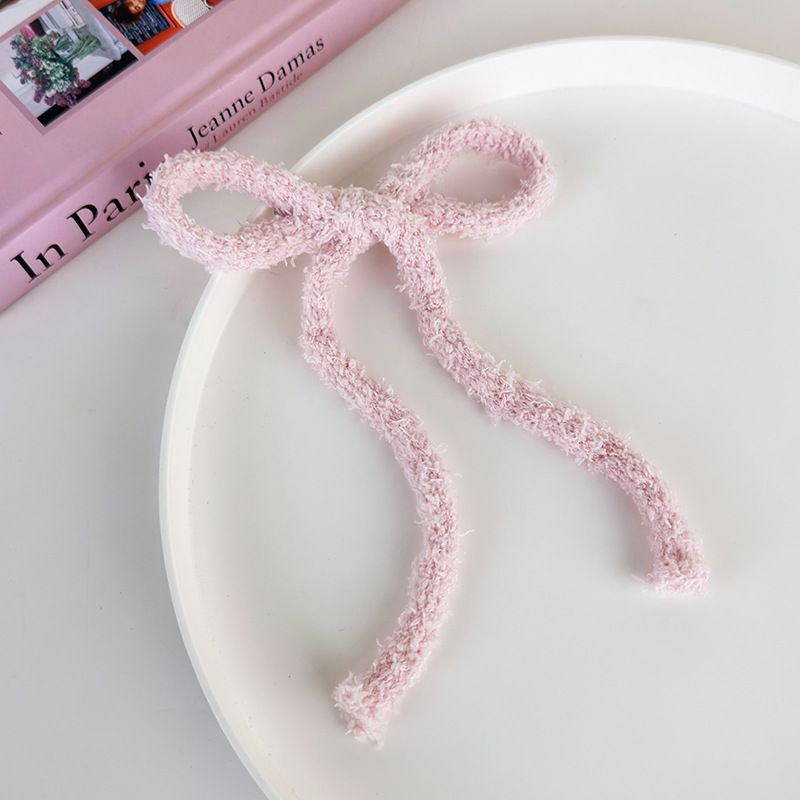 Fashion Pink Model Plush Bow Children's Hair Clip