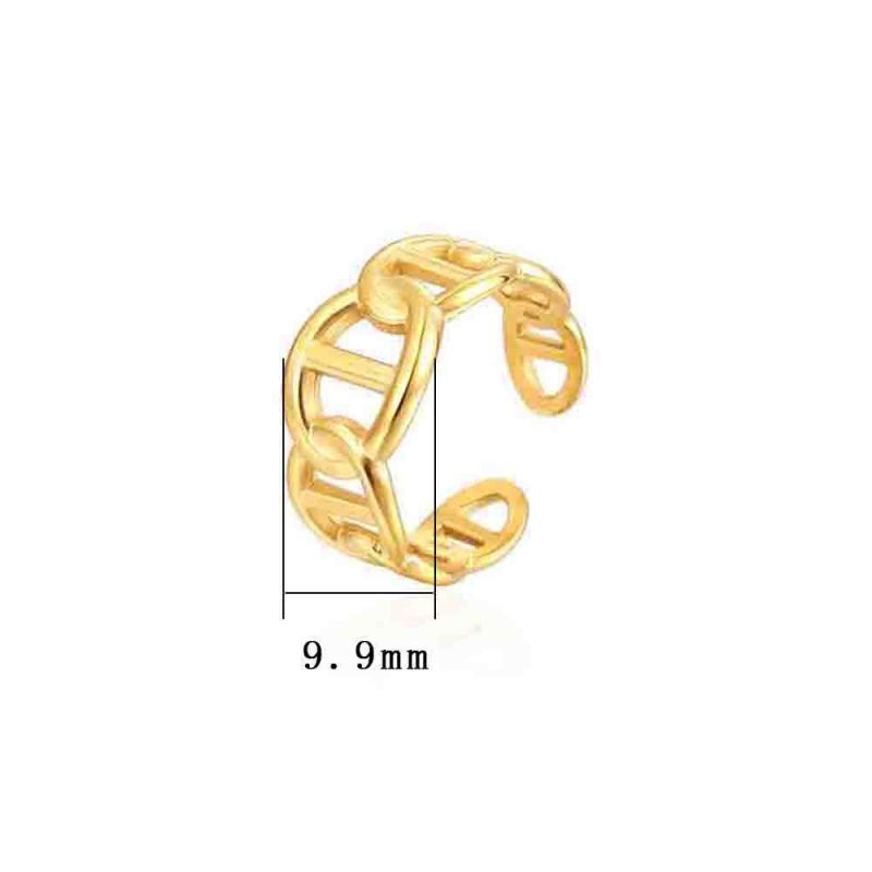 Fashion Gold Titanium Steel Pig Nose Open Ring