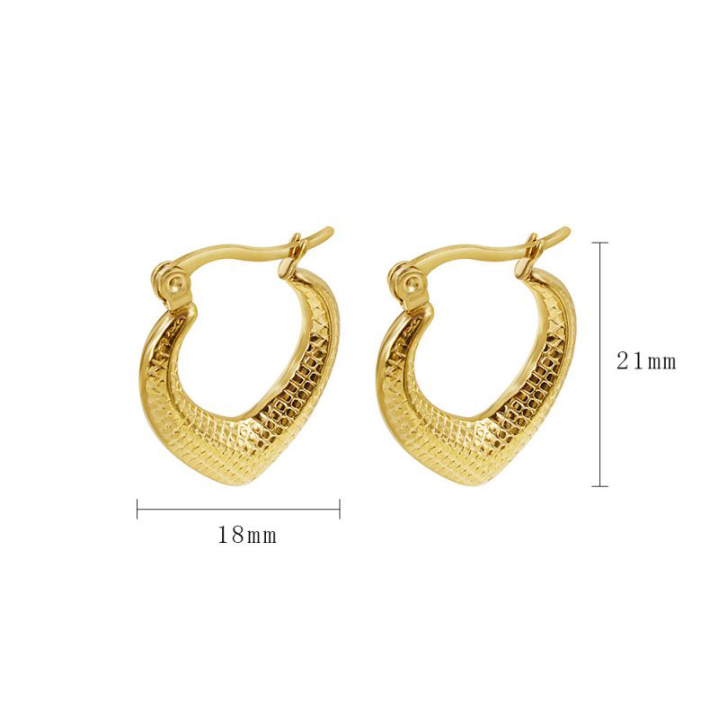 Fashion Golden Pair Titanium Steel Love Earrings