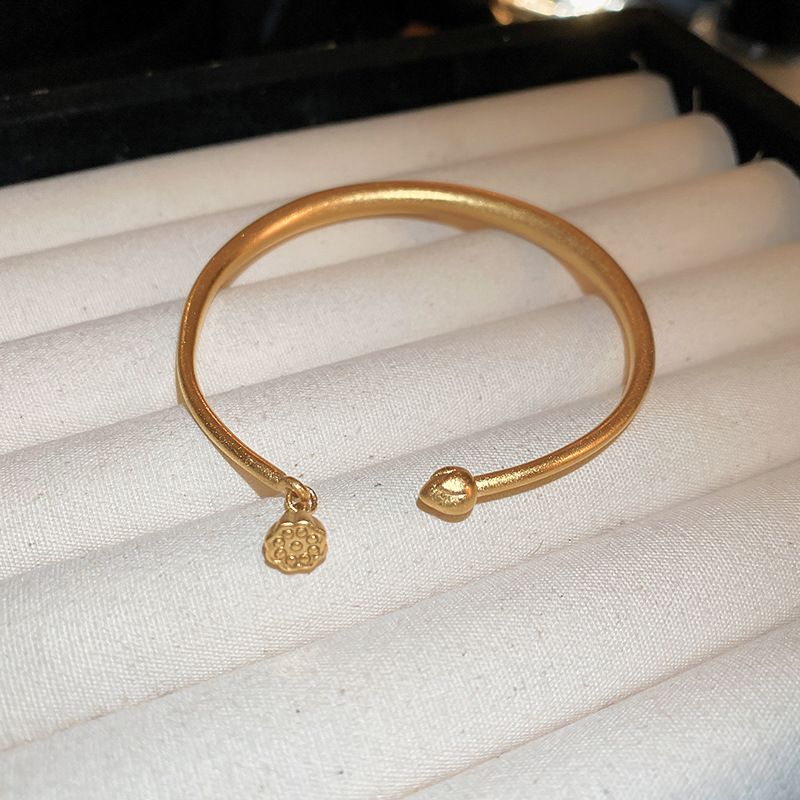 Fashion Bracelet - Gold (lotus) Copper Geometric Lotus Open Bracelet