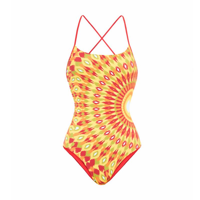 Fashion Swimsuit Polyester Printed One-piece Swimsuit