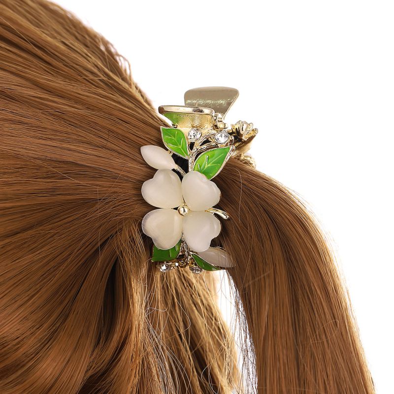 Fashion White Flower Style Alloy Opal Flower Clip