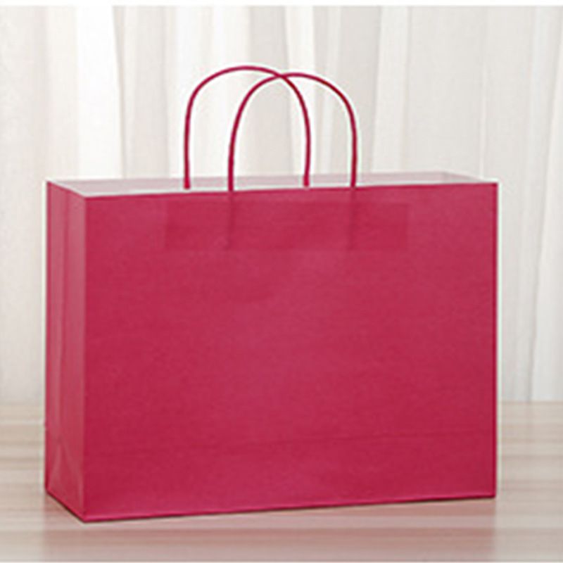 Fashion Rose Red (minimum Batch Of 10) Cowhide Large-capacity Portable Packaging Bag (minimum Batch Of 10)