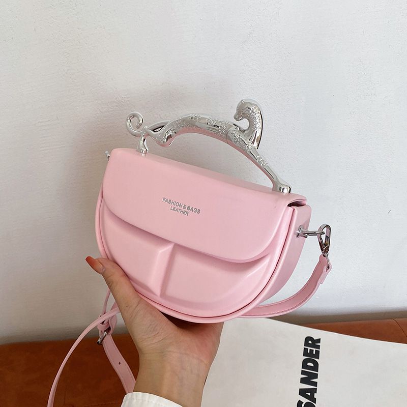 Fashion Pink Pu Flap Crossbody Bag