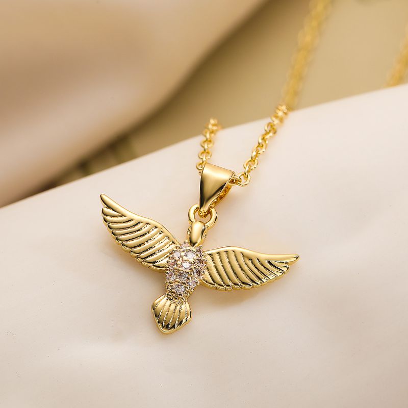 Fashion 3# Gold-plated Copper Bird Necklace