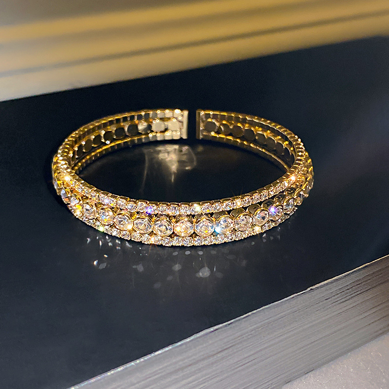 Fashion 67# Bracelet-gold Copper Inlaid Zirconium Geometric Bracelet