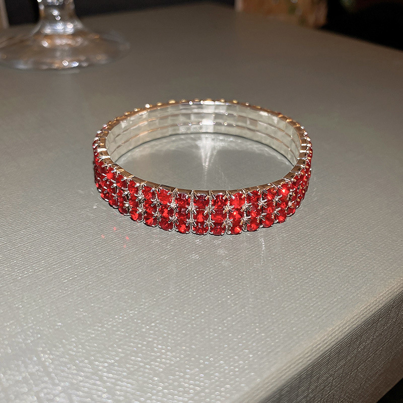 Fashion 68# Bracelet-red Copper Inlaid Zirconium Geometric Bracelet