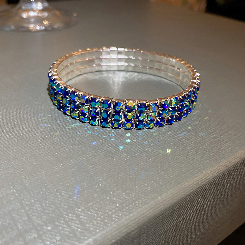 Fashion 71# Bracelet-colorful Blue Copper Inlaid Zirconium Geometric Bracelet
