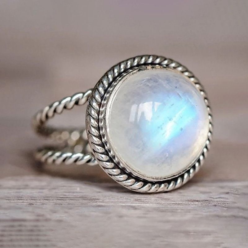 Fashion Silver Alloy Round Moonlight Ring
