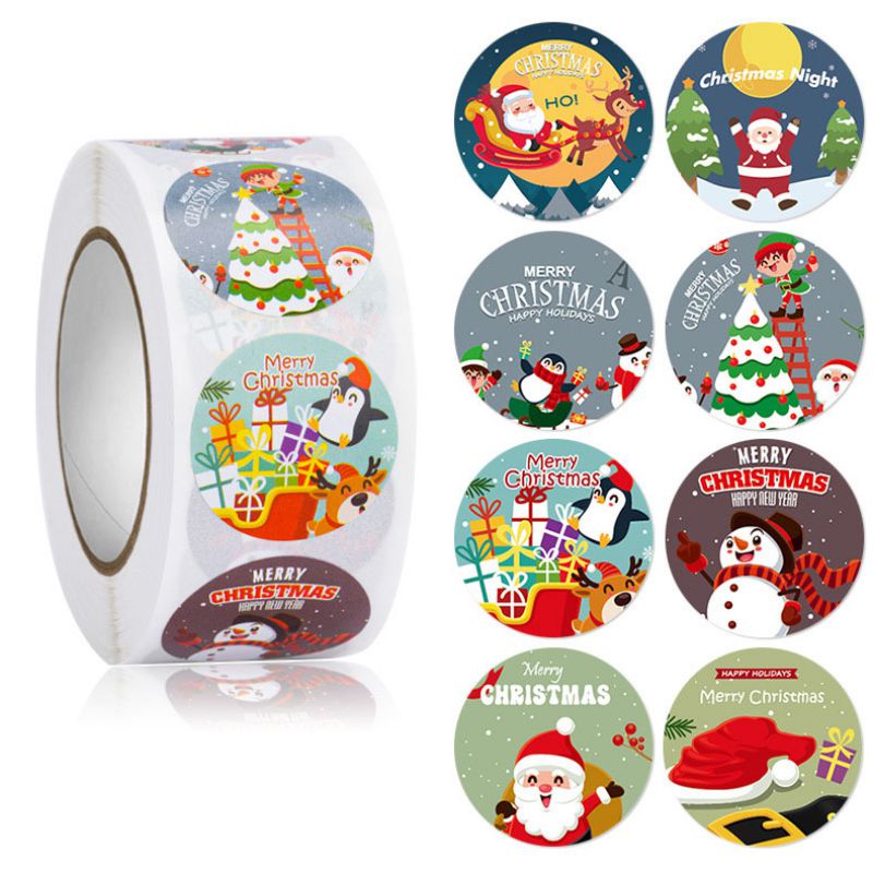 Fashion 5# Geometric Christmas Print Sealing Stickers (500 Stickers)