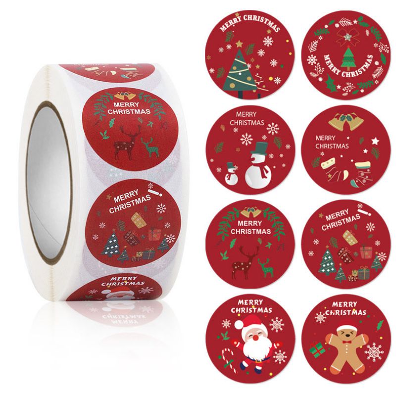 Fashion 6# Geometric Christmas Print Sealing Stickers (500 Stickers)