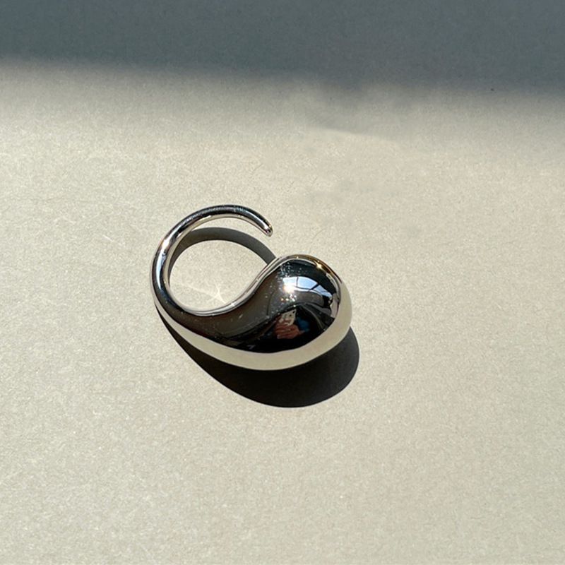 Fashion Silver Metal Drop Open Ring