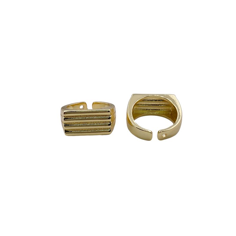 Fashion Gold (sold Individually) Copper Geometric Stripe Ring (single)