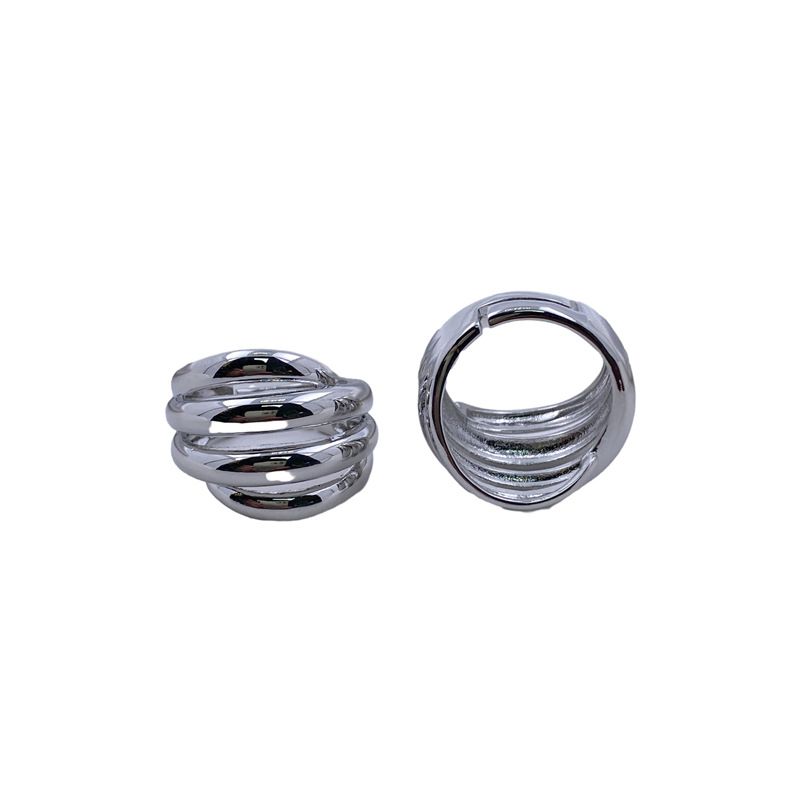 Fashion Silver Copper Geometric Line Hollow Ring (single)