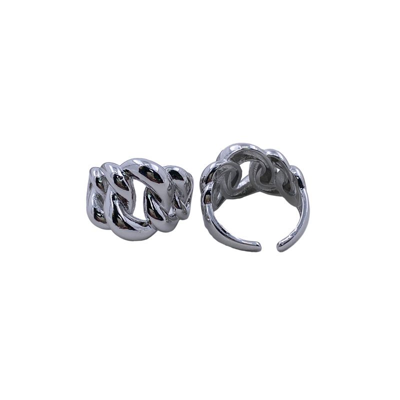 Fashion Silver Copper Wire Twisted Twist Hollow Ring (single)
