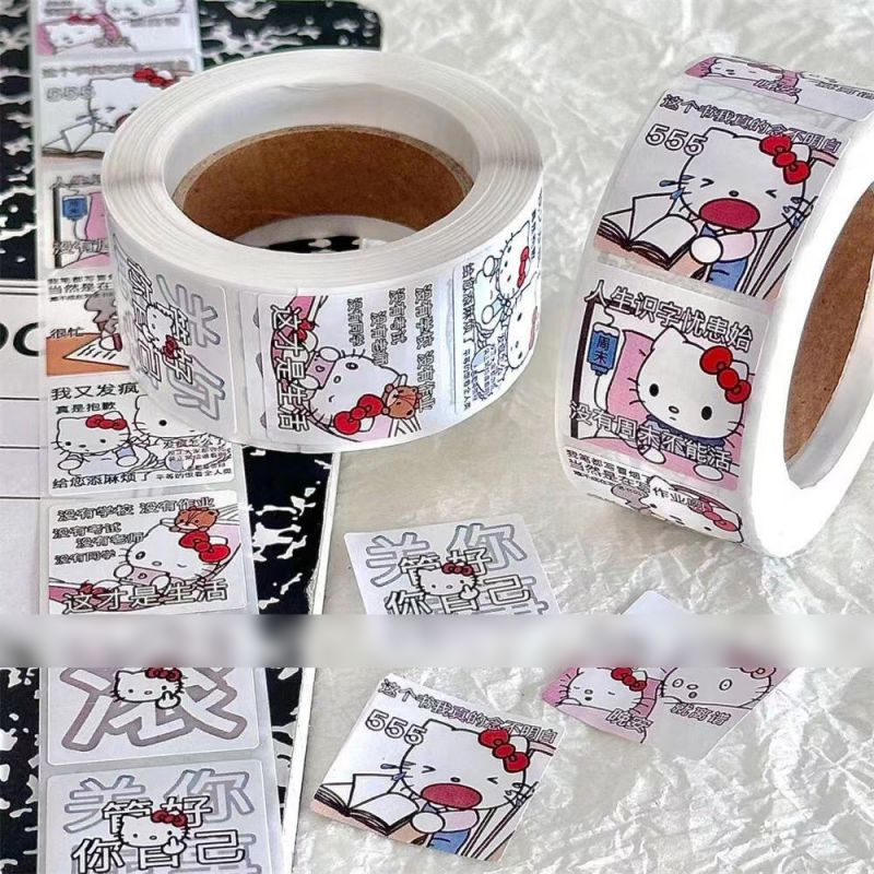 Fashion Kt Cat Expression Pack [1 Volume/500 Stickers] Paper Printed Pocket Material Dot Stickers