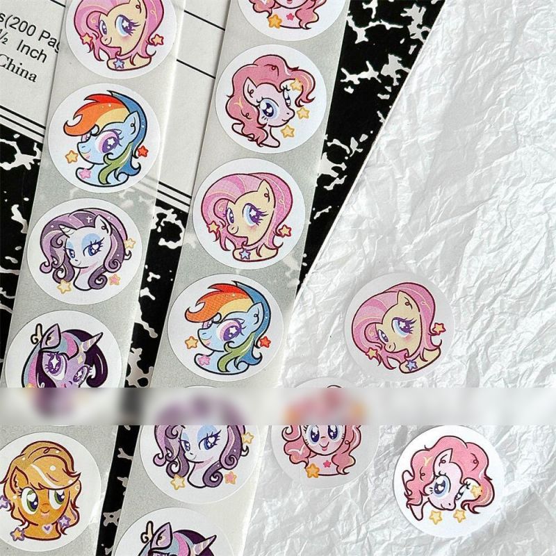 Fashion My Little Pony Roll Stickers [1 Roll/500 Stickers] Paper Printed Pocket Material Dot Stickers