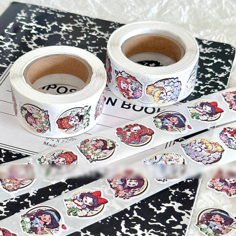 Fashion Alien Disney Princess [1 Volume/500 Stickers] Paper Printed Pocket Material Dot Stickers