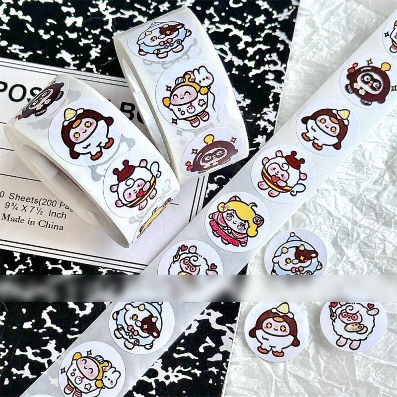 Fashion New Egg Boy Party 3.0 [1 Roll/500 Stickers] Paper Printed Pocket Material Dot Stickers