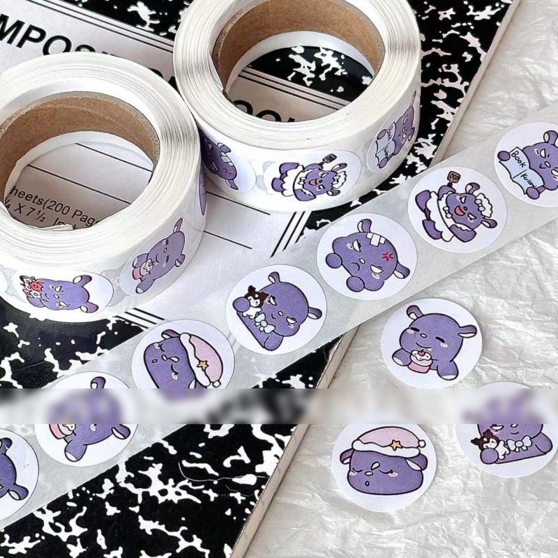 Fashion Baku Roll Stickers [1 Roll/500 Stickers] Paper Printed Pocket Material Dot Stickers